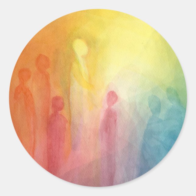 Pegatina Redonda Gathering in the light  (Anverso)