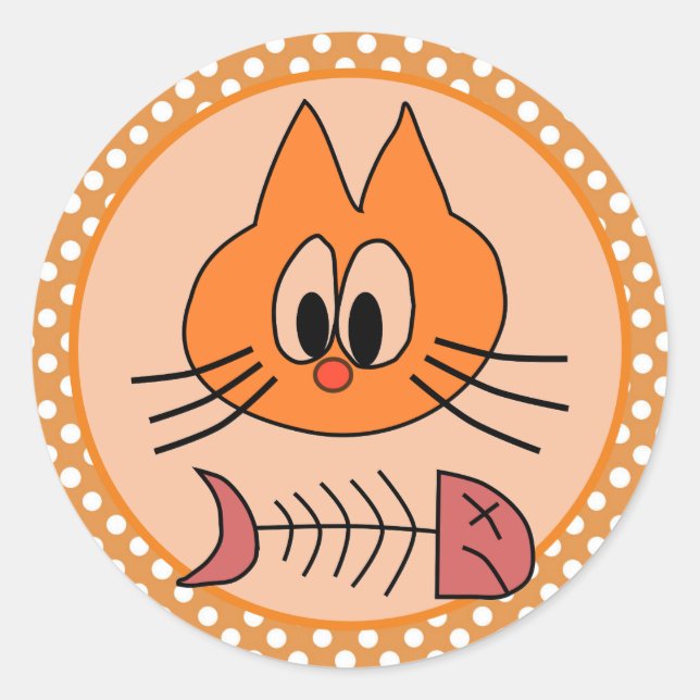 Pegatina Redonda Gatito (Anverso)