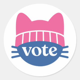Pegatina Redonda gatito de votos