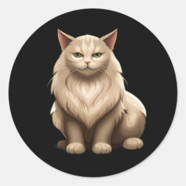 Pegatina Redonda Gatitos kawaii de gatitos, mascotas, animales en n