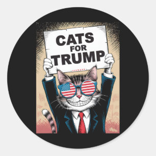Pegatina Redonda Gatitos Y Patos Para Trump Vance 2024 Gatos Para T