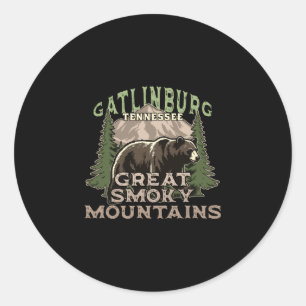 Pegatina Redonda Gatlinburg tennessee grandes montañas humosas