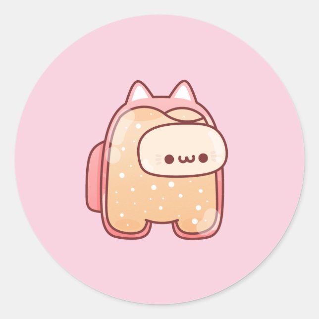 Pegatina Redonda Gato (Anverso)