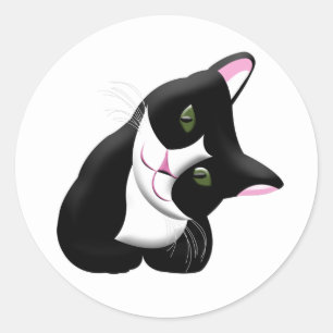 Pegatina Redonda Gato