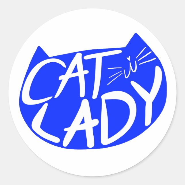 Pegatina Redonda Gato (Anverso)