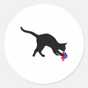 Pegatina Redonda Gato Abrazando A Gop Elephant Funny Democat