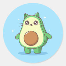 Gato aguacate kawaii lindo mugre
