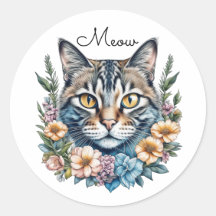 Gato de color de agua dulce con flores