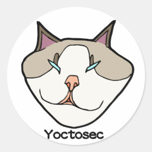 Pegatina Redonda Gato de Iluminación Yoctosec