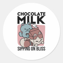 Gato de Leche Chocolate Kawaii – Bebida Acogedora 