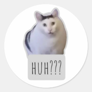 Pegatina Redonda gato de meme divertido