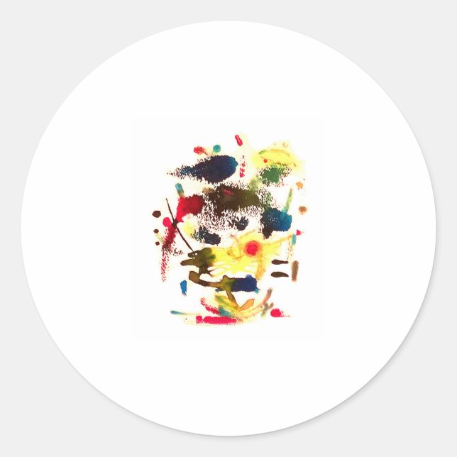 Pegatina Redonda Gato de Samurai Jeff Hankamer Artjunkhaus Kamala (Anverso)