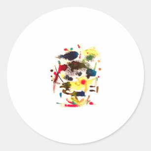 Pegatina Redonda Gato de Samurai Resumen Arte Hankamer Artjunkhaus