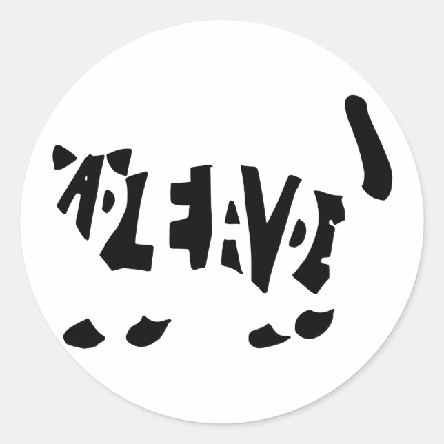 Pegatina Redonda Gato de Schrödinger (Anverso)