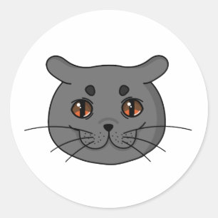 Pegatina Redonda Gato de Shorthair británico