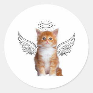 Pegatinas de gatos ángeles ilustración del vector. Ilustración de