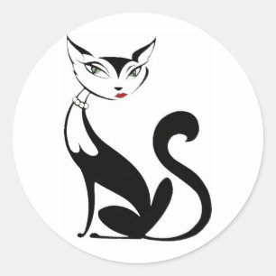 Pegatina Redonda Gato del Vixen
