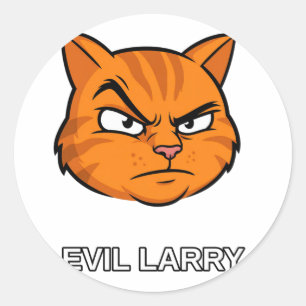 Pegatina Redonda Gato Divertido Larry Malvado