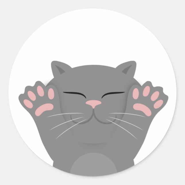 Pegatina Redonda Gato durmiendo (Anverso)