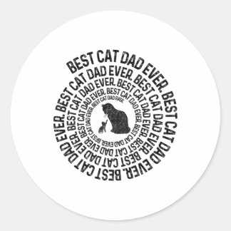 Pegatina Redonda Gato en espiral Papá - Mejor papá gato Papá Papá e