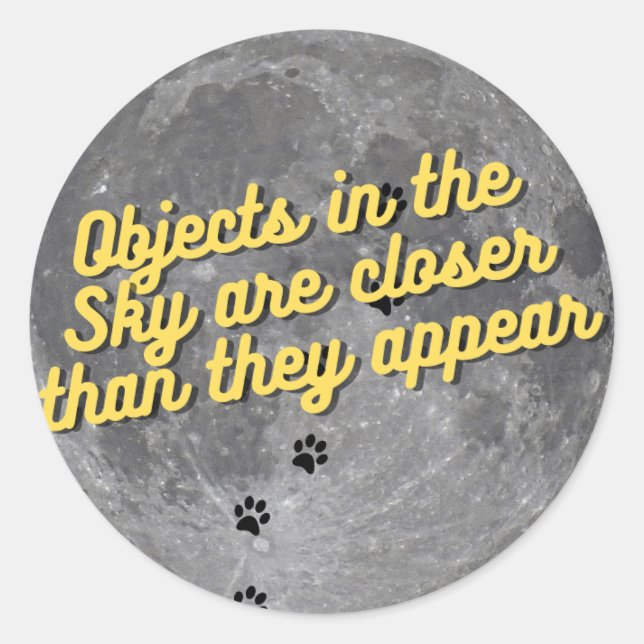 Pegatina Redonda Gato en la luna (Anverso)