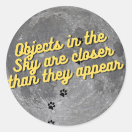 Pegatina Redonda Gato en la luna