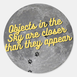 Pegatina Redonda Gato en la luna