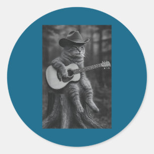 Pegatina Redonda Gato fumando cigarrillo Mapache Zarigüeya Meme div