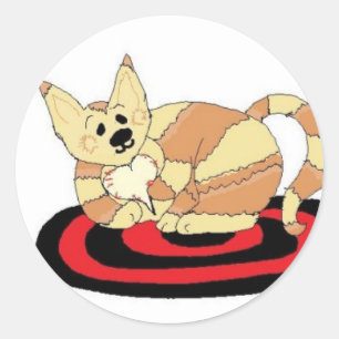 Pegatina Redonda Gato gatito dulce