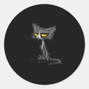 Pegatina Redonda Gato Gatito Hice Rodar Mis Ojos En Voz Alta Divert