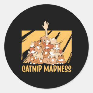 Pegatina Redonda Gato Gato Gatito Humor Gato Mamá