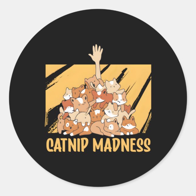 Pegatina Redonda Gato Gato Gatito Humor Gato Mamá (Anverso)