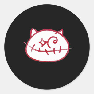 Pegatina Redonda Gato Gato Sonriente Mamá Enamorada Papá La Dama De