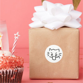 Pegatina Redonda gato impactado