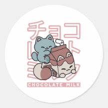 Gato Kawaii con Leche de Chocolate – Arte Pop Japo