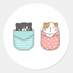Pegatina Redonda Gato Kitty