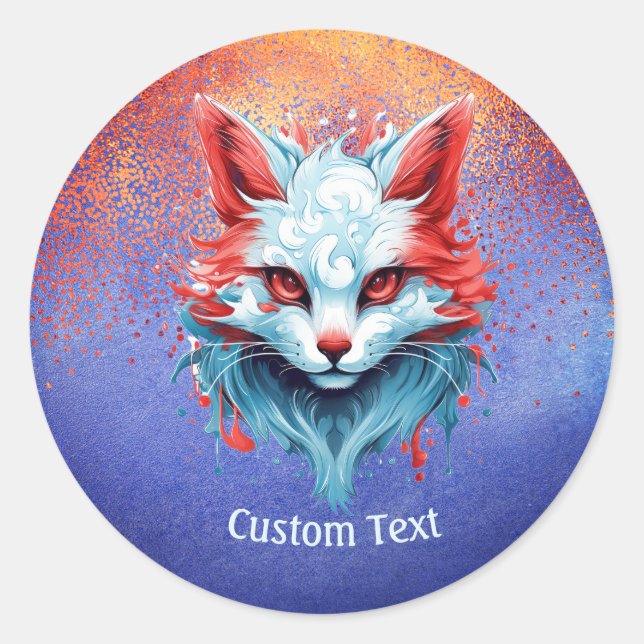 Pegatina Redonda Gato mágico Guay Anime personalizado (Anverso)