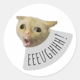 Pegatina Redonda gato meme divertido