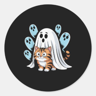 Pegatina Redonda Gato Meme Divertido Soky Halloween Gatito 