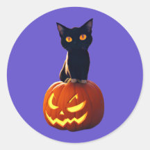 Gato negro con calabaza Mascotas de animales Kawai