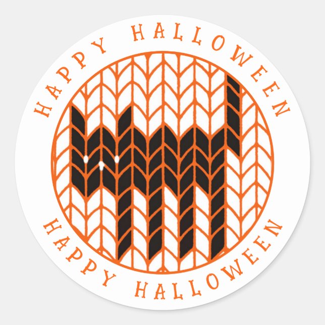 Pegatina Redonda GATO NEGRO DE PUNTO Sella Sobres Grandes Redondos (Anverso)