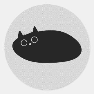 Pegatina Redonda Gato negro perezoso | ¡Regalos para los amantes de
