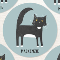 Gato negro y blanco personalizado