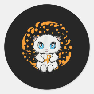 Pegatina Redonda Gato persa lindo anime gatito Conciencia sobre la