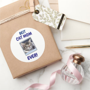 PEGATINA REDONDA GATO PERSONALIZADO MAMÁ MADRE SIEMPRE MASCOTA AMOR