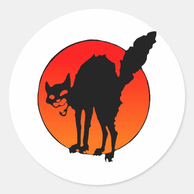 Pegatina Redonda Gato sindicado (Anverso)