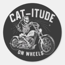 Gato Skeleton En Motocicleta - Fenomía