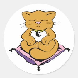 Pegatina Redonda Gato Zen