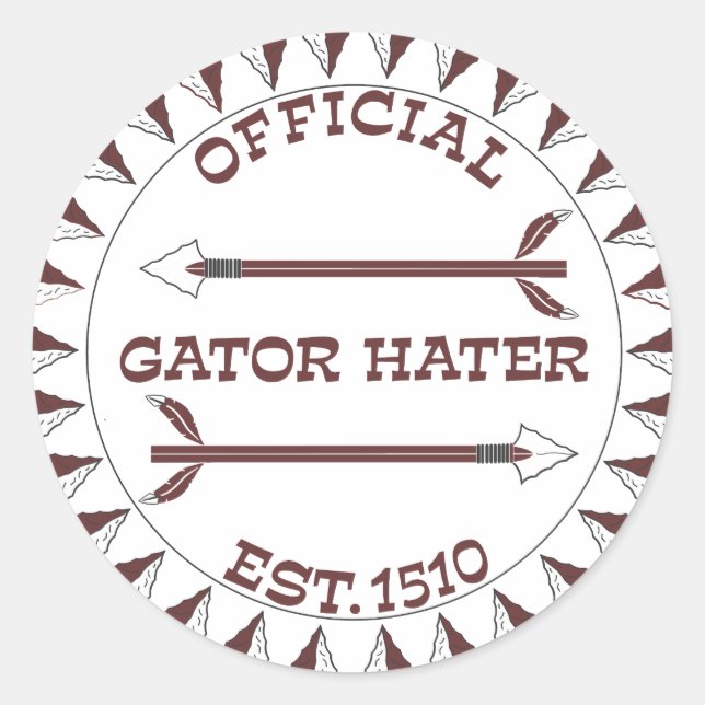 Pegatina Redonda Gator-Hater-est-garnet (Anverso)
