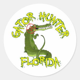 Pegatina Redonda Gator Hunter Florida